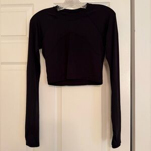 Lululemon Swiftly Tech Cropped Long-sleeve Shirt Black Women’s Size 6